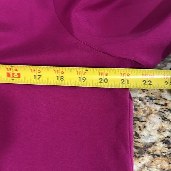 Louben Vintage Silk Long Sleeve Button Down Shirt In Fuchsia Size 10 - Picture 8 of 9